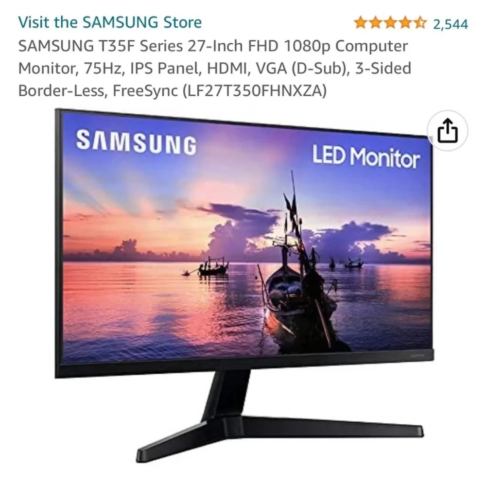 SAMSUNG T35F Series 27-Inch FHD 1080p Computer Monitor, 75Hz - Picture 4 of 10